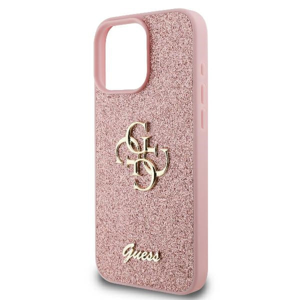Guess Fixed Glitter Big 4G Case for iPhone 16 Pro - Pink