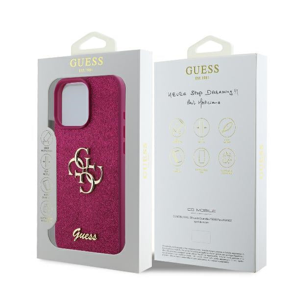 Guess Fixed Glitter Big 4G case for iPhone 16 Pro Max - purple