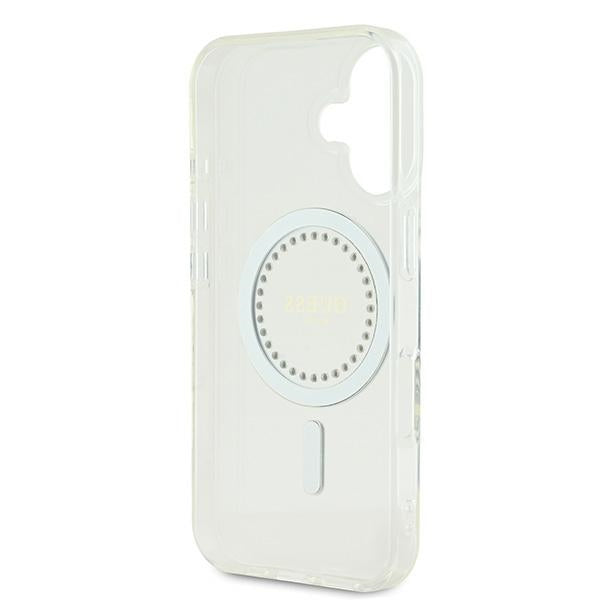 Guess IML Rhinestones MagSafe Case for iPhone 16 Plus - White