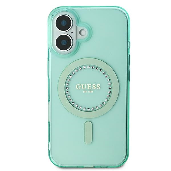 Guess IML Rhinestones MagSafe iPhone 16 Plus Case - Green