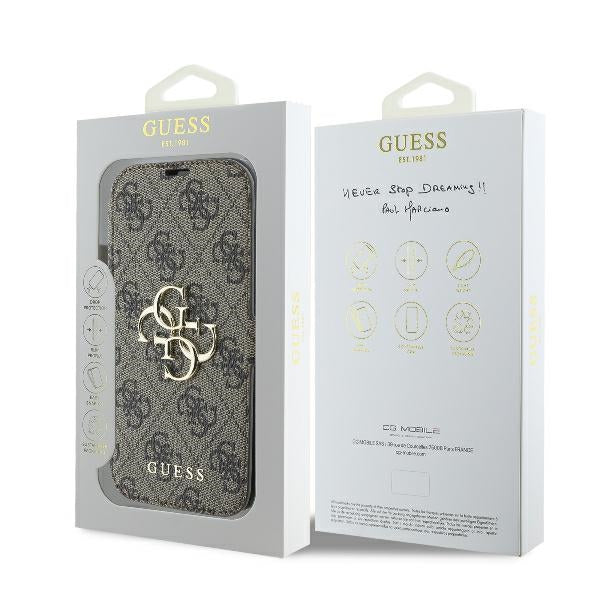 Guess 4G Metal Logo iPhone 16 Pro Max Case - Brown