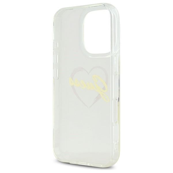 Guess IML Heart Case for iPhone 16 Pro - Transparent
