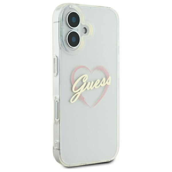 Guess IML Heart iPhone 16 Case - Transparent