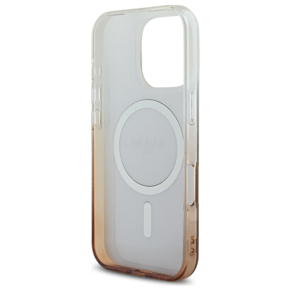Guess IML Glitter Gradient MagSafe iPhone 16 Pro Case - Brown