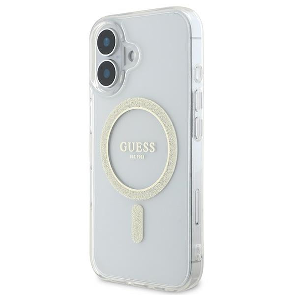 Guess IML Glitter Circle MagSafe iPhone 16 Case - Clear