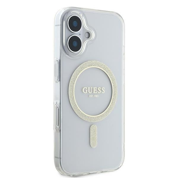 Guess IML Glitter Circle MagSafe iPhone 16 Case - Clear
