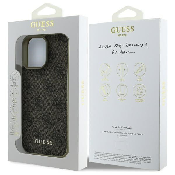 Guess 4G Charms Collection case for iPhone 16 Pro - brown