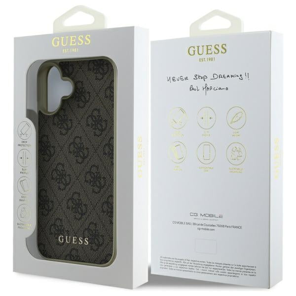 Guess 4G Charms Collection iPhone 16 Plus Case - Brown