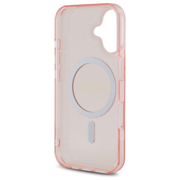 Guess GUHMP16SHFGEREP iPhone 16 6.1" pink/pink hardcase IML Glitter Circle MagSafe