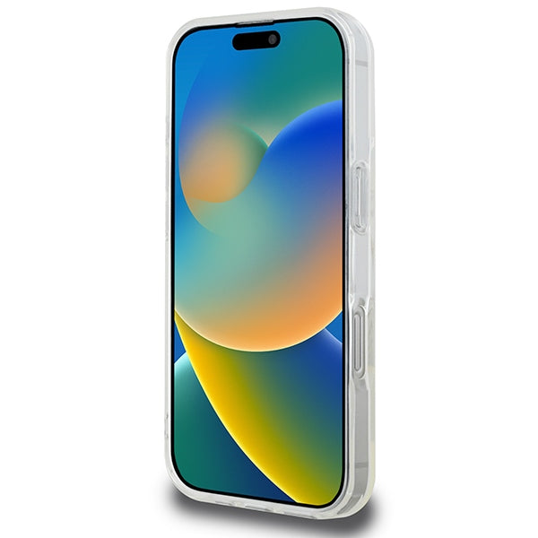 Guess IML Glitter Circle MagSafe Case for iPhone 16 Pro Max - Clear