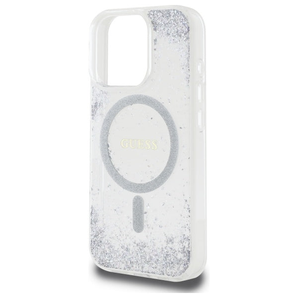 Guess Resin Gradient Glitter MagSafe case for iPhone 16 Pro - silver