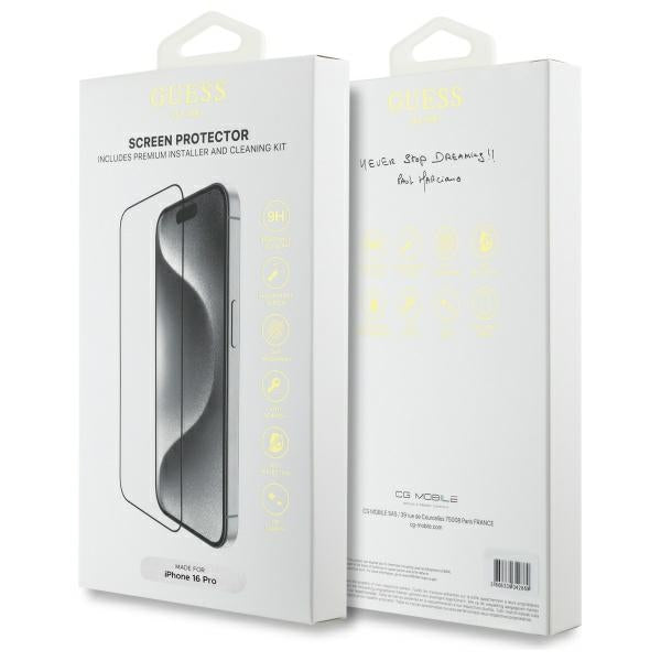 Guess Screen Protector 2.5D Outline tempered glass for iPhone 16 Pro