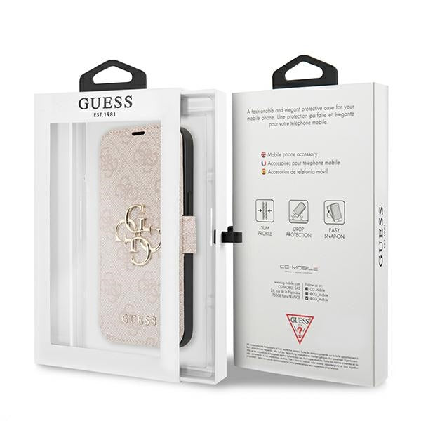 Guess GUBKP13X4GMGPI iPhone 13 Pro Max 6.7" pink/pink book 4G Big Metal Logo
