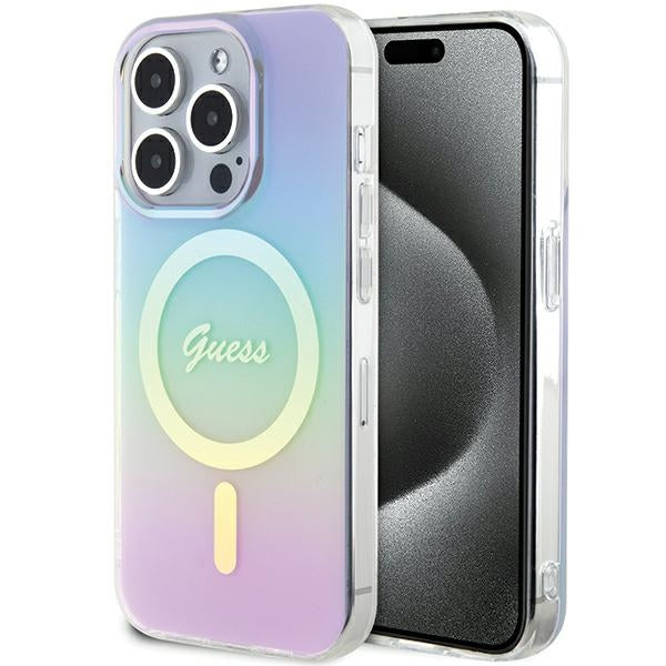 Guess GUHMP15XHITSU iPhone 15 Pro Max 6.7" purple/purple hardcase IML Iridescent MagSafe