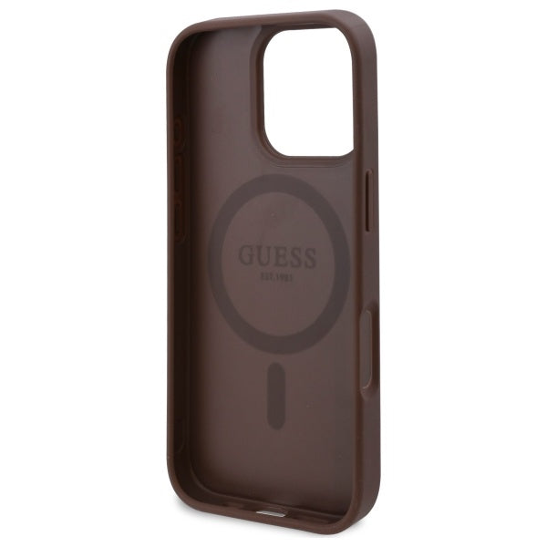 Guess GUHMP16LP4ROPEMCW iPhone 16 Pro 6.3" brown/brown hardcase 4G Flowers Print MagSafe