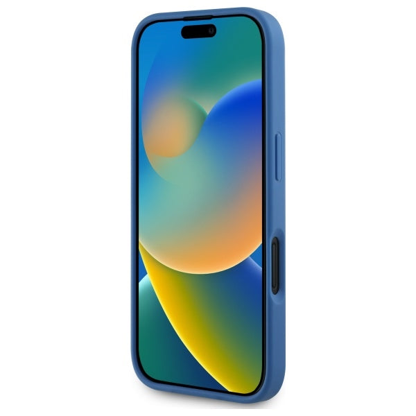 Guess GUHMP16SP4ROPEMCB iPhone 16 6.1" blue/blue hardcase 4G Flowers Print MagSafe