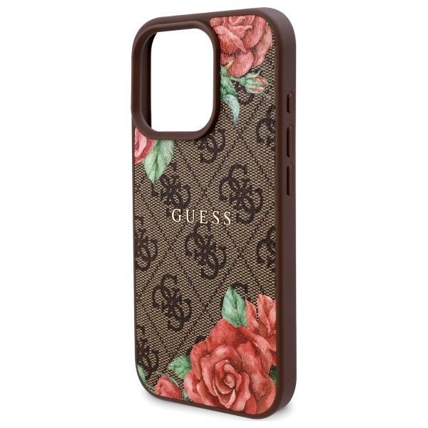 Guess GUHMP16XP4ROPEMCW iPhone 16 Pro Max 6.9" brown/brown hardcase 4G Flowers Print MagSafe