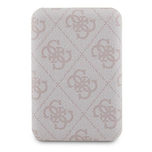 Guess Powerbank inductive 15W GUPB5FP4EMGP 5000mAh pink/pink 4G Leather Metal Logo MagSafe