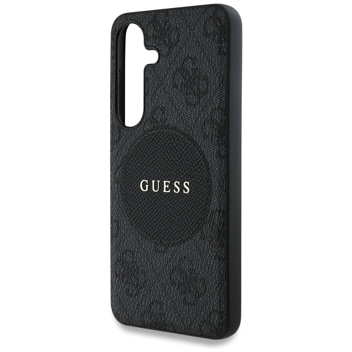 Guess 4G Round Patch Classic Logo MagSafe case for Samsung Galaxy S25 black