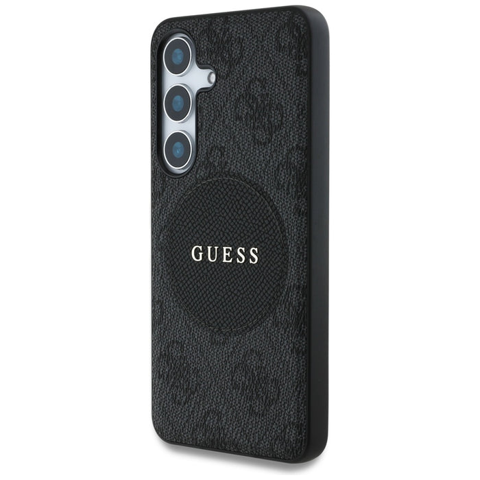 Guess 4G Round Patch Classic Logo MagSafe case for Samsung Galaxy S25 Plus black