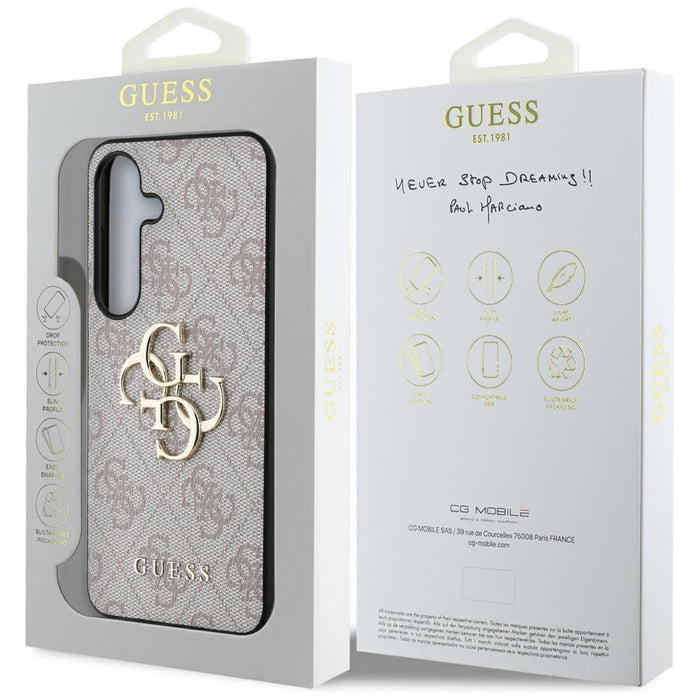 Guess Big 4G Logo Classic Logo Case for Samsung Galaxy S25 Plus Pink