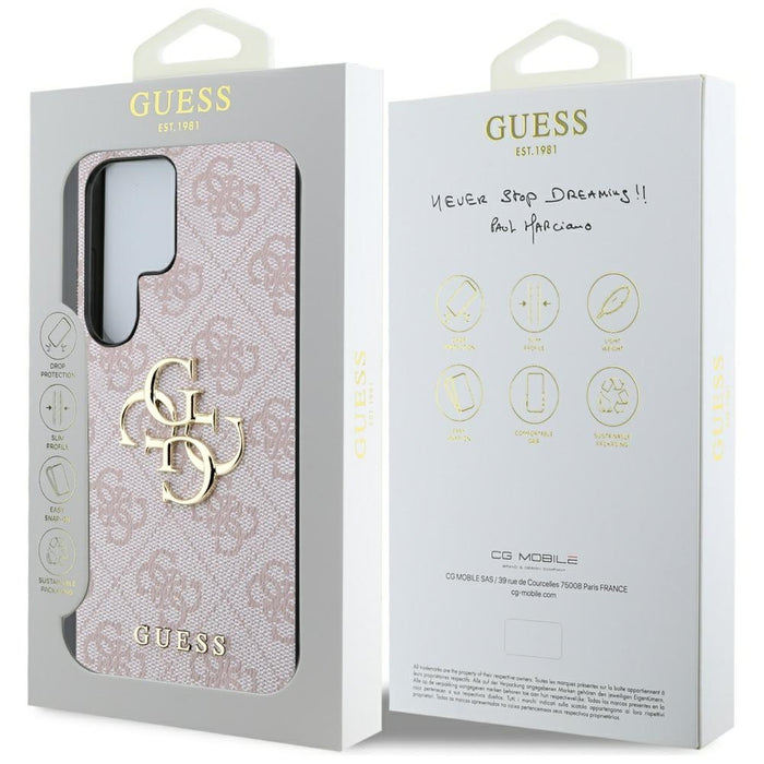 Guess Big 4G Logo Classic Logo Case for Samsung Galaxy S25 Ultra Pink