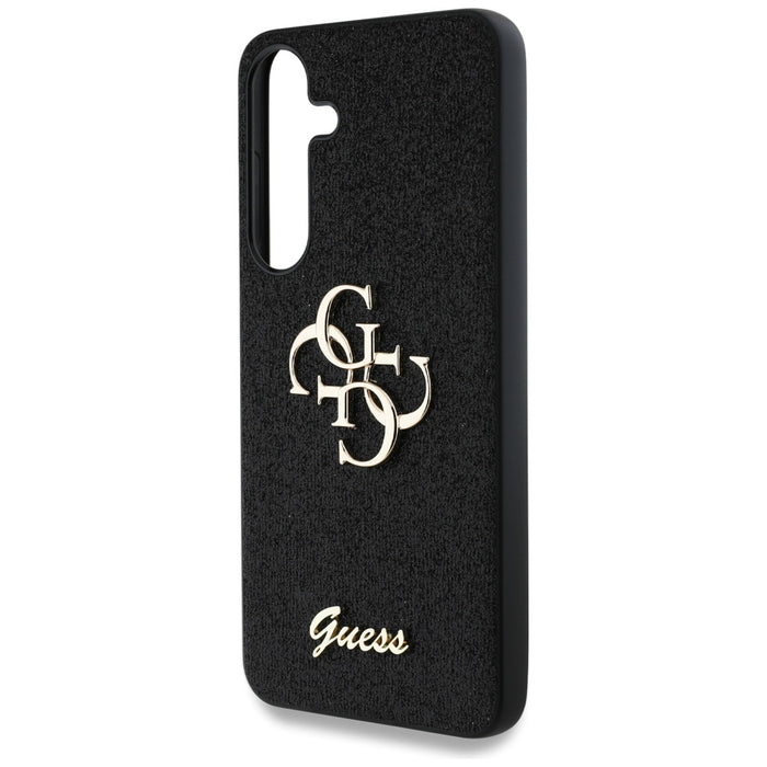 Guess Fixed Glitter Big 4G Metal Logo case for Samsung Galaxy S25 black