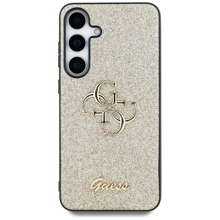 Guess Fixed Glitter Big 4G Metal Logo case for Samsung Galaxy S25 Plus gold