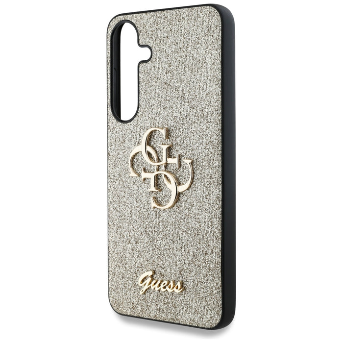 Guess Fixed Glitter Big 4G Metal Logo case for Samsung Galaxy S25 Plus gold