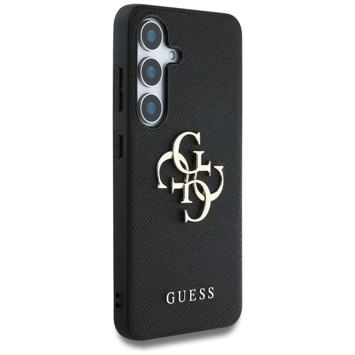 Guess Grained Big 4G Logo Small Classic Logo case for Samsung Galaxy S25 black