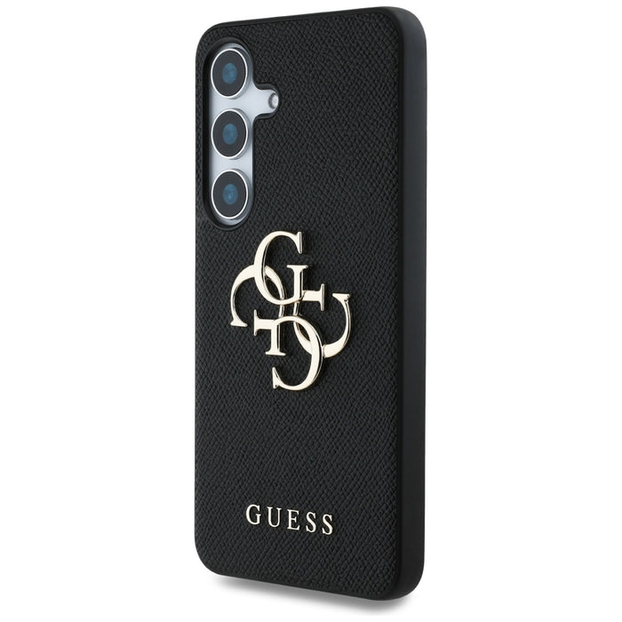 Guess Grained Big 4G Logo Small Classic Logo case for Samsung Galaxy S25 Plus black