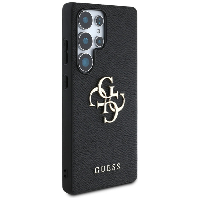 Guess Grained Big 4G Logo Small Classic Logo case for Samsung Galaxy S25 Ultra black