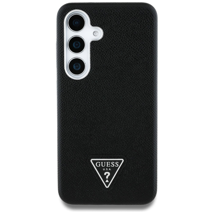 Guess Grained Triangle Logo MagSafe case for Samsung Galaxy S25 - black