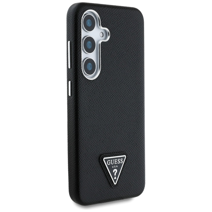 Guess Grained Triangle Logo MagSafe case for Samsung Galaxy S25 - black