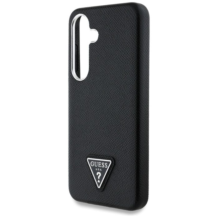 Guess Grained Triangle Logo MagSafe case for Samsung Galaxy S25 - black