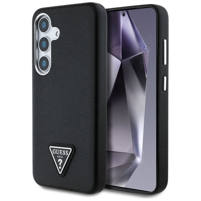 Guess Grained Triangle Logo MagSafe case for Samsung Galaxy S25 - black