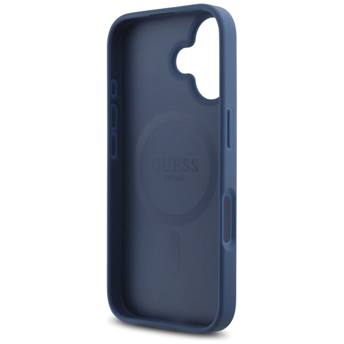 Guess HC PU 4G Small 4G and Classic Case for iPhone 16 MagSafe - Blue