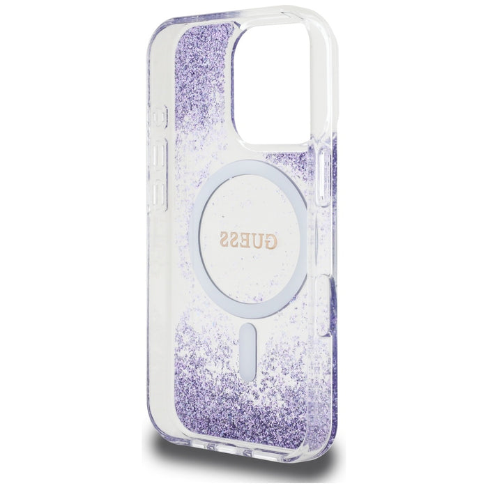 Guess HC Resin Bottom Glitter MagSafe case for iPhone 16 Pro - purple