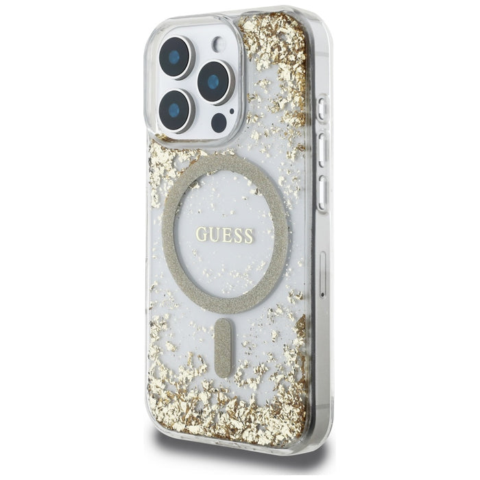 Guess HC Resin Bottom Glitter MagSafe case for iPhone 16 Pro - gold