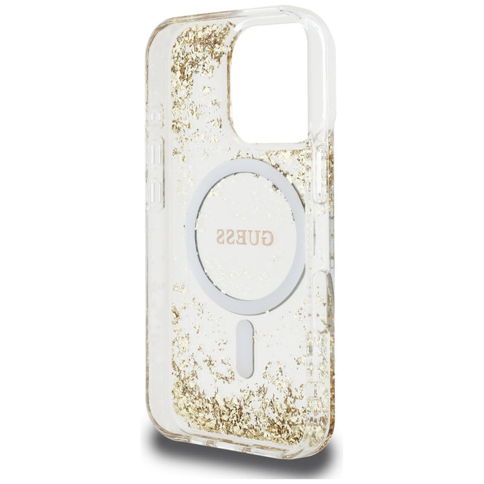 Guess HC Resin Bottom Glitter MagSafe case for iPhone 16 Pro - gold