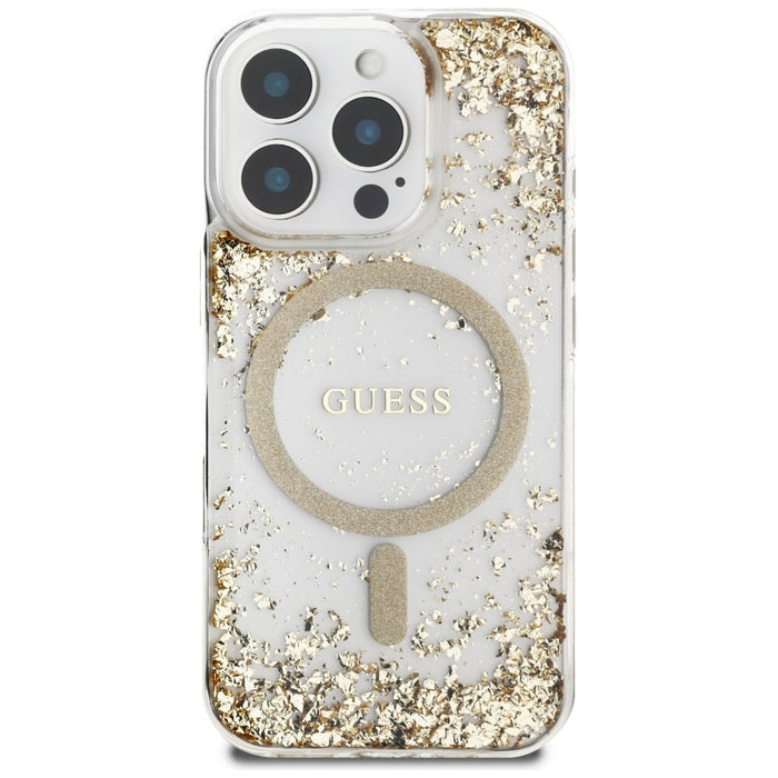 Guess HC Resin Bottom Glitter MagSafe case for iPhone 16 Pro Max - gold