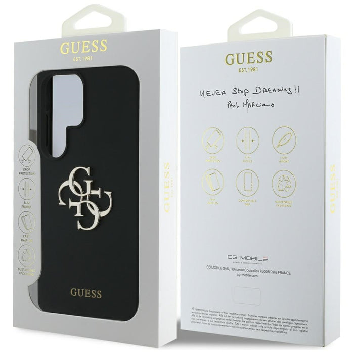 Guess Silicone Big 4G Logo Bottom Script case for Samsung Galaxy S25 Ultra - black