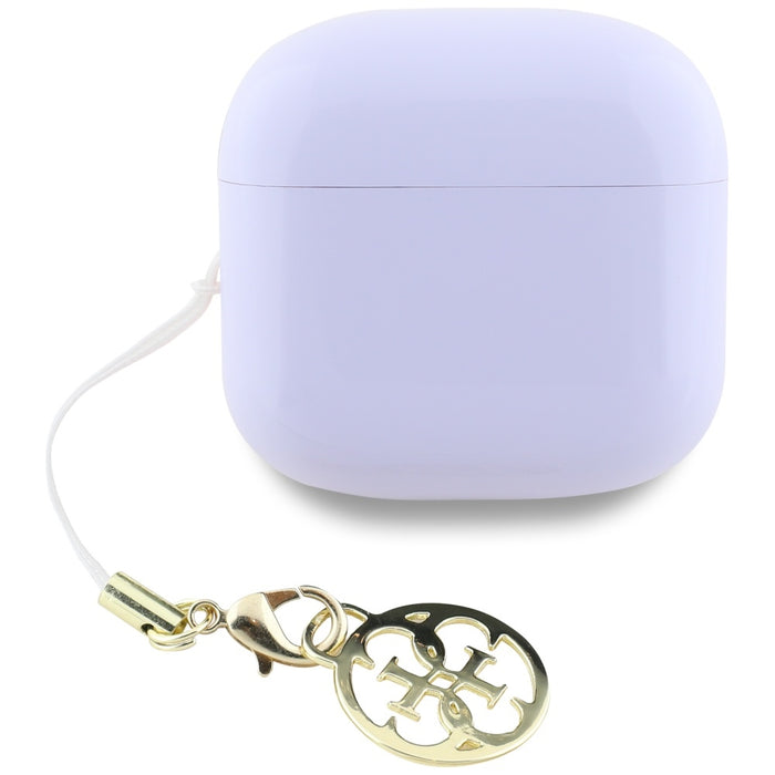 TWS Guess Glossy Effect Printed Classic Logo &amp; Charm Headphones - Lavender