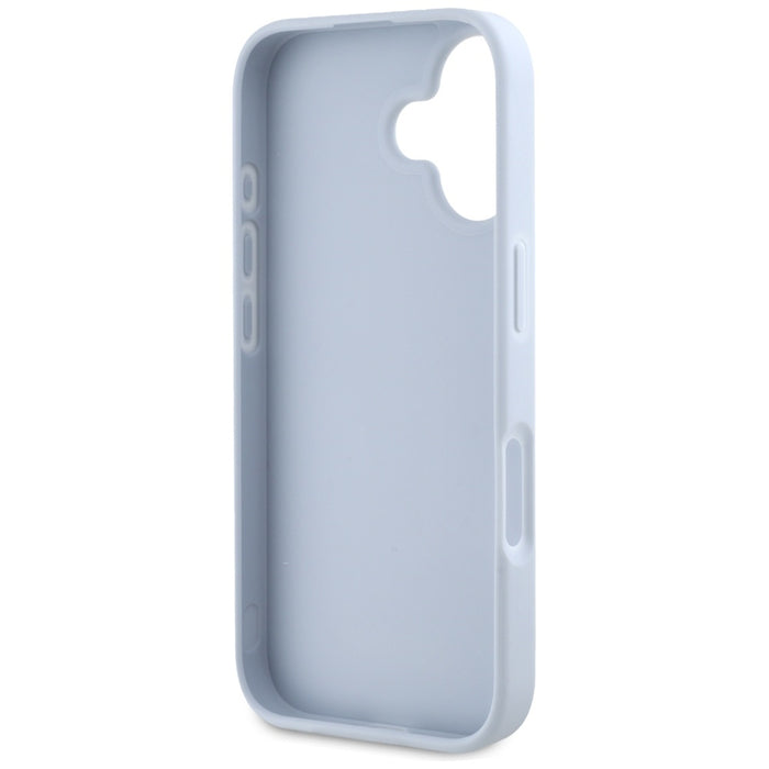 Guess Grained Big 4G Logo Small Classic Logo case for iPhone 16 - blue