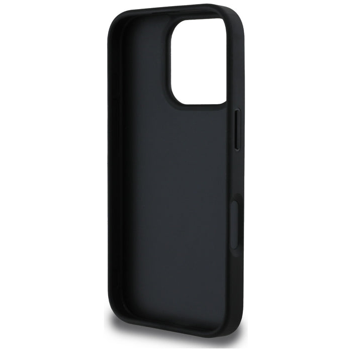 Guess Grained Big 4G Logo Small Classic Logo case for iPhone 16 Pro - black