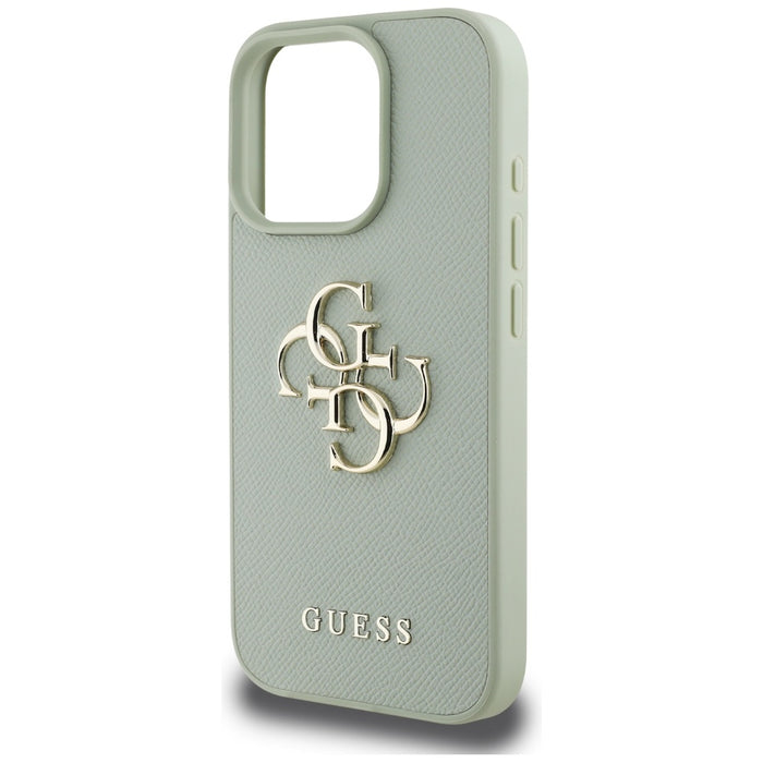Guess Grained Big 4G Logo Small Classic Logo case for iPhone 16 Pro Max - green
