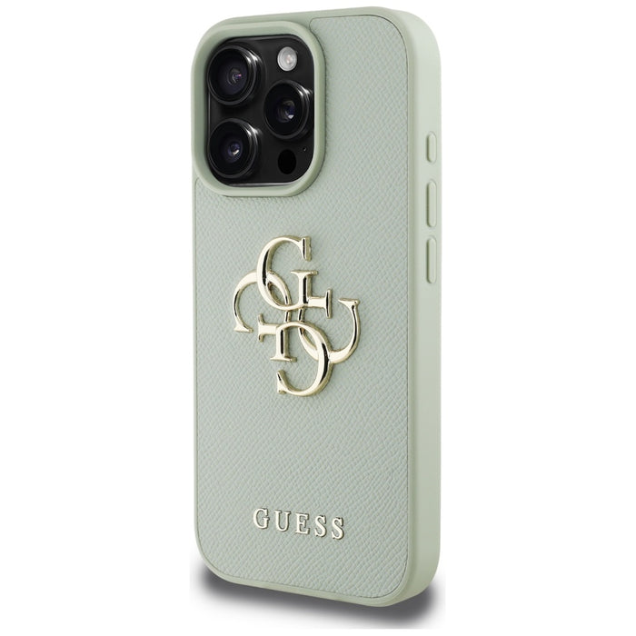 Guess Grained Big 4G Logo Small Classic Logo case for iPhone 16 Pro Max - green