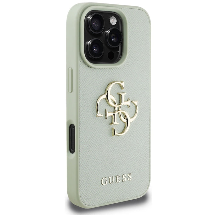 Guess Grained Big 4G Logo Small Classic Logo case for iPhone 16 Pro Max - green
