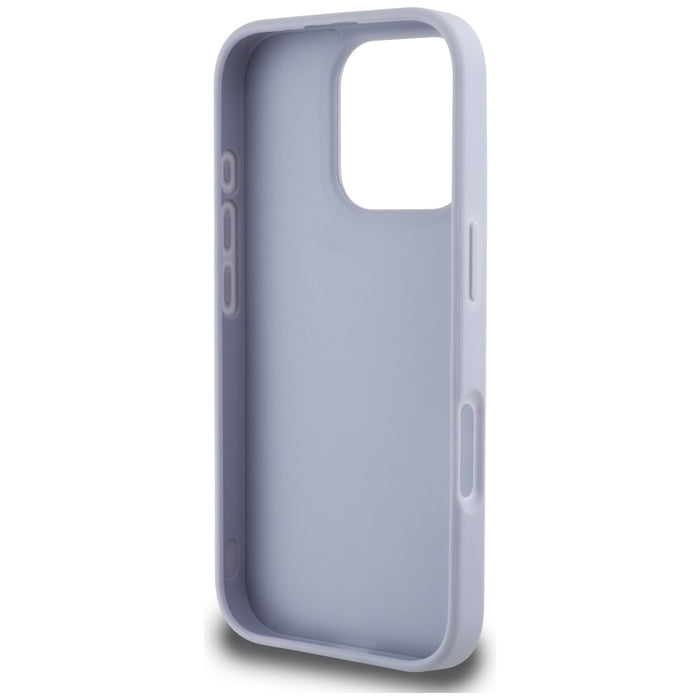 Guess Hot Stamp 4G Pattern Triangle Metal Logo Case for iPhone 16 Pro Max - Purple