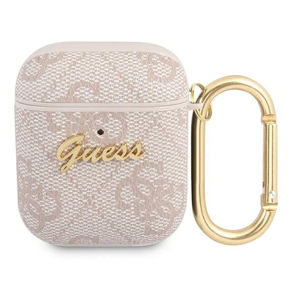 Guess 4G Script Metal Collection Case for AirPods 1 / 2 - Pink
